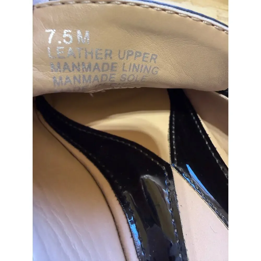GB Gianni Bini Leather Lug Sole Mules Size 7.5